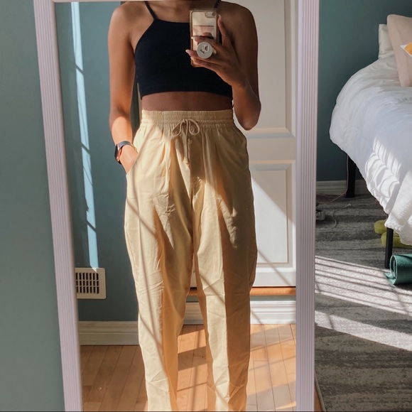 Vintage yellow tie up trousers - Picture 3 of 5